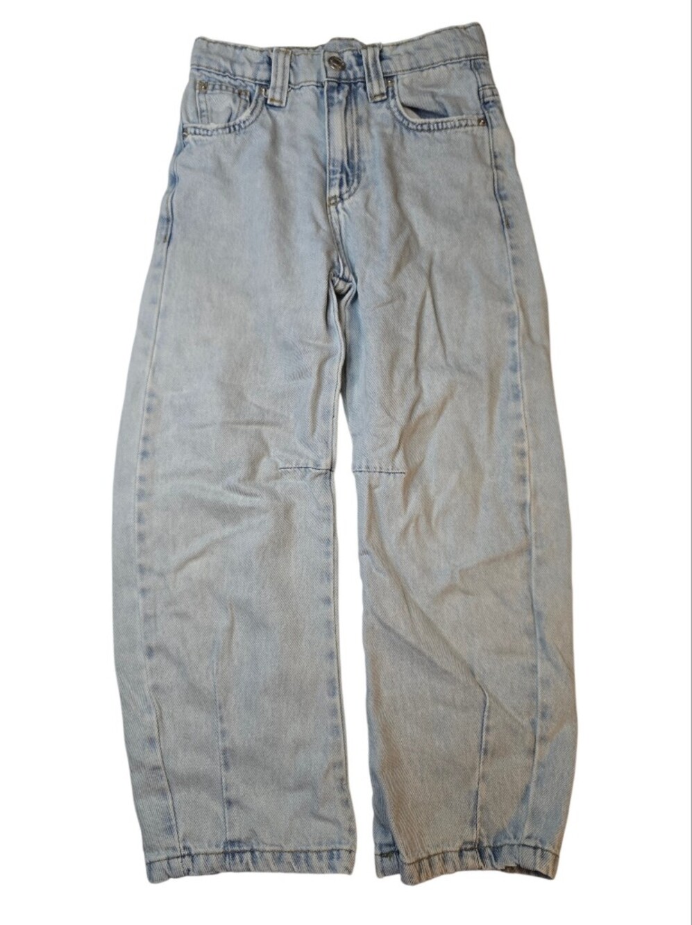 Zara Lightwash Barrel Leg Jeans